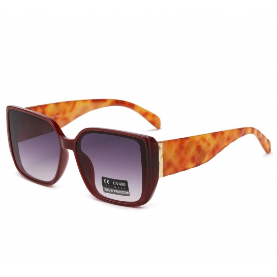 Damskie okulary przeciwsłoneczne z filtrem UV400 Bordo/Brąz SV102B